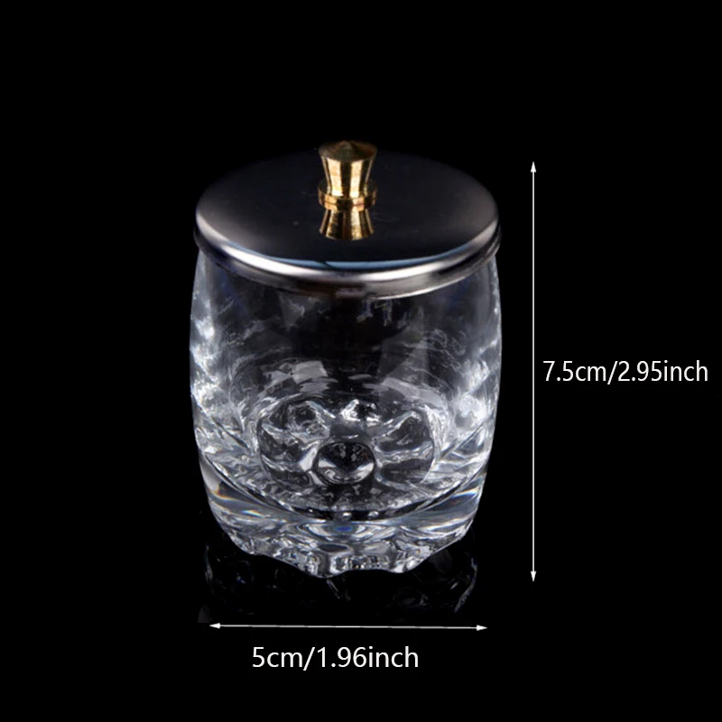 Nail Crystal Glass Nail Cup Acrylic Liquid Dappen Dish Clear Bowl Nail Powder Holder Container Crystal Cups Equipment Tools