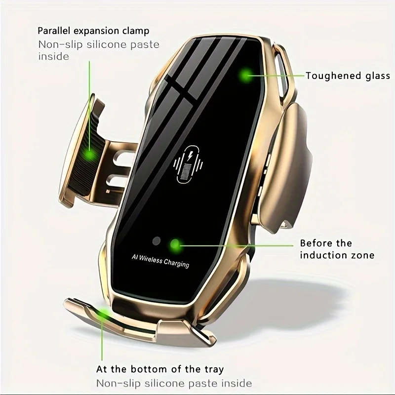 Intelligent car phone holder, wireless intelligent charging, intelligent sensor, automatic parallel expansion clip