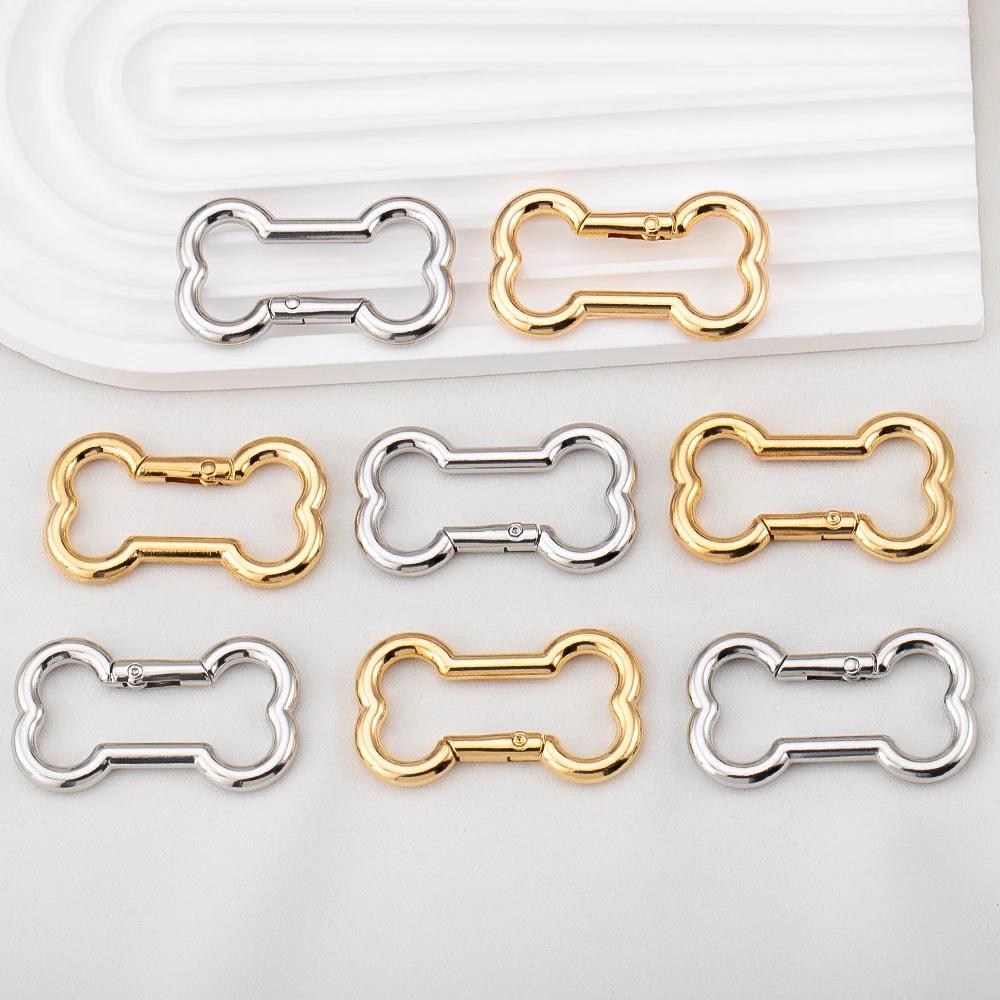 Metal Bone Shape Snap Hook Spring Gate Trigger Clasps for Leather Craft Belt Strap Webbing Keychain Carabiner Dog Chain Buckle