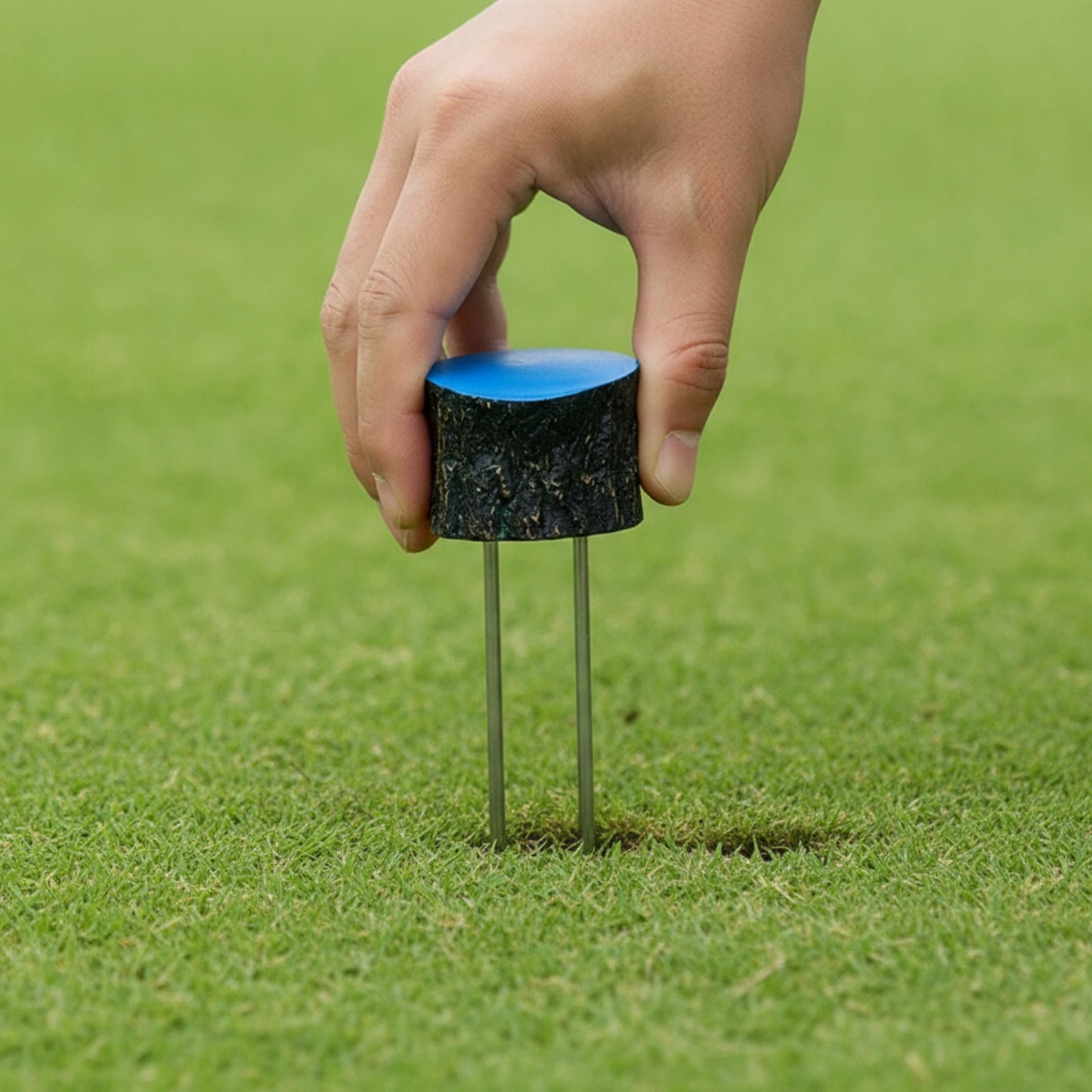 Golf Tee Marker Wood-Look Golf Marker with Metal Stake Resistant High-Visibility for Practice Area