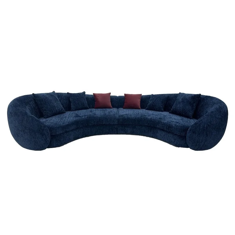 Minimalist Surrounded Bear Sofa Living Room Hotel Villa Fabric Sofa Light Luxury Premium Sense Curved Sofa