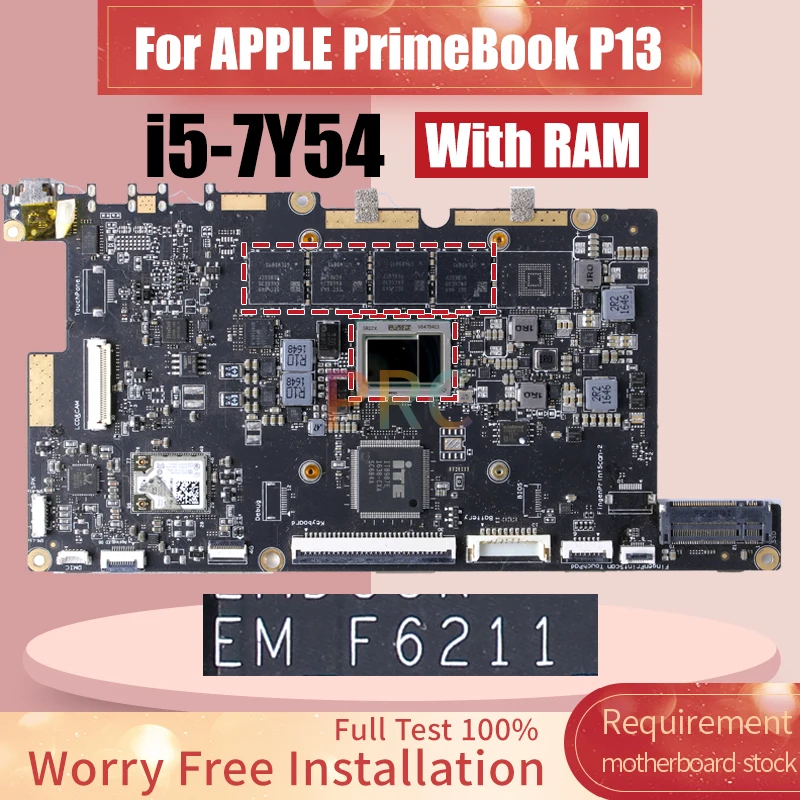 For APPLE PrimeBook P13 Laptop Motherboard EM-F6211 i5-7Y54 With RAM Notebook Mainboard