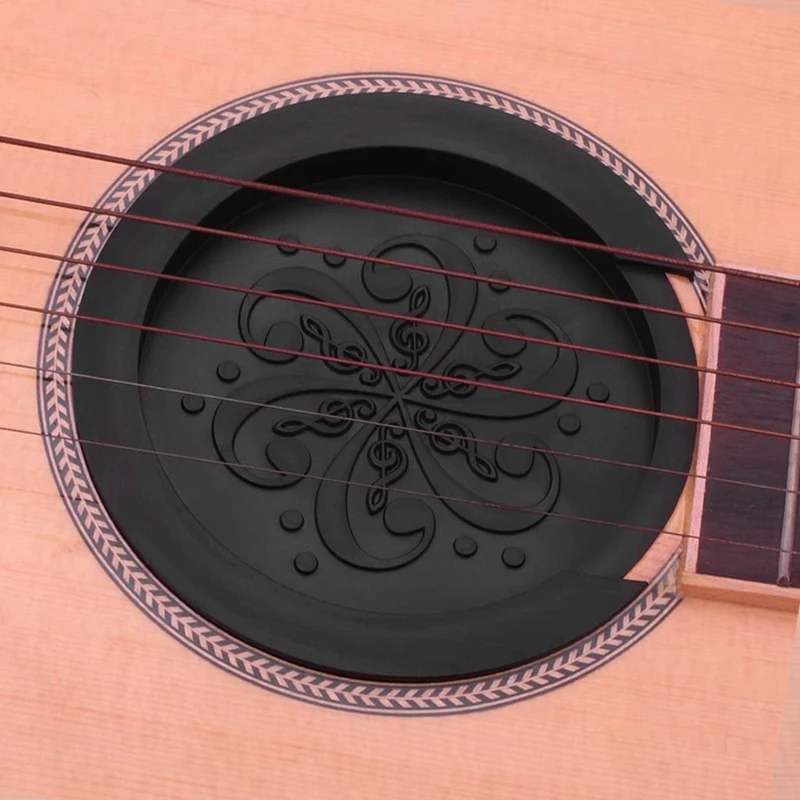 2 Pieces Guitar Sound Hole Cover Rubber Feedback Buffer Halt Soundhole Cover For 38/39/41/42 Inch Acoustic Guitar 10Cm