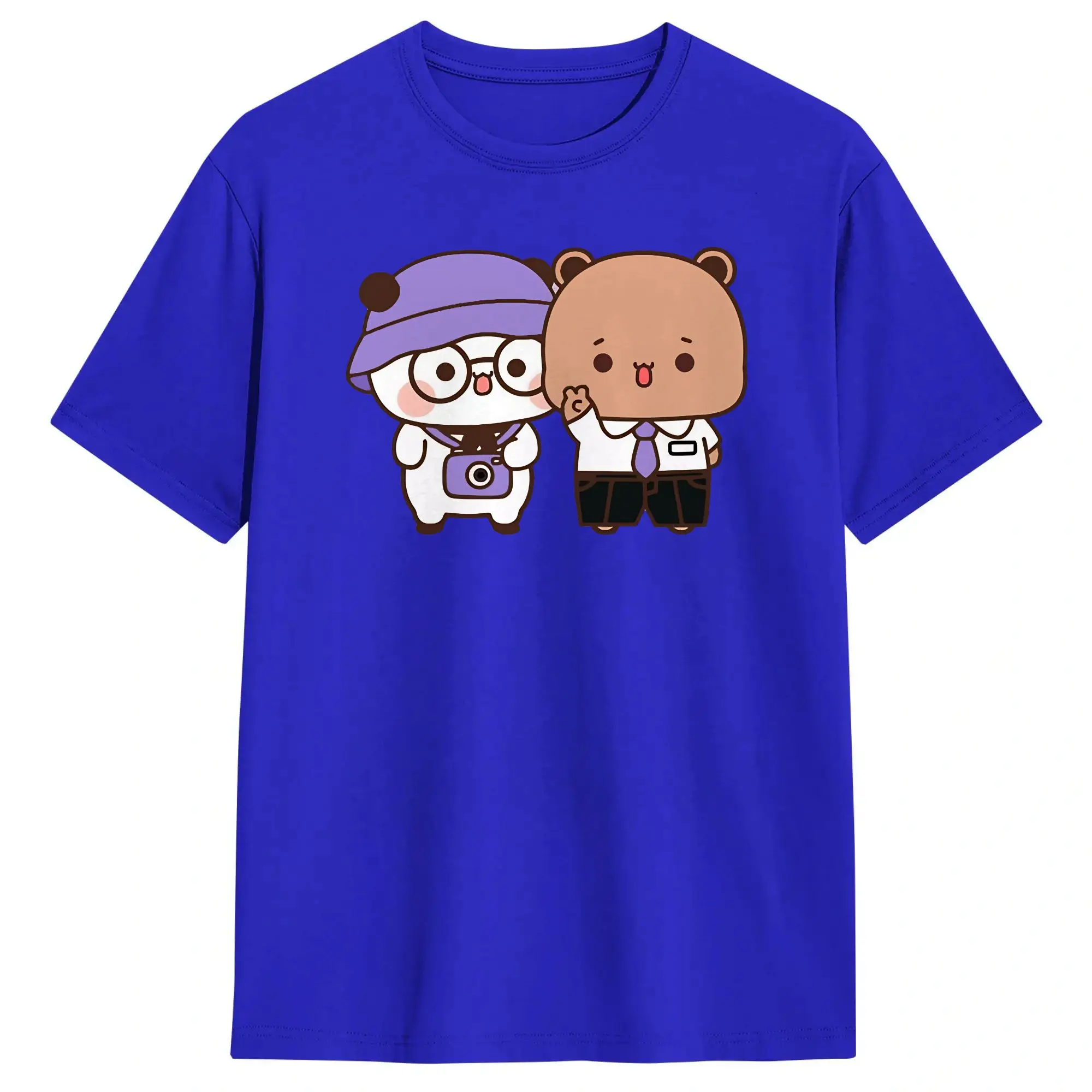 Bear and Panda Bubu Dudu Balloon Pure Cotton T-Shirt for Men's Summer T Shirts Round Neck Leisure Tees Oversize Wholesale Tops