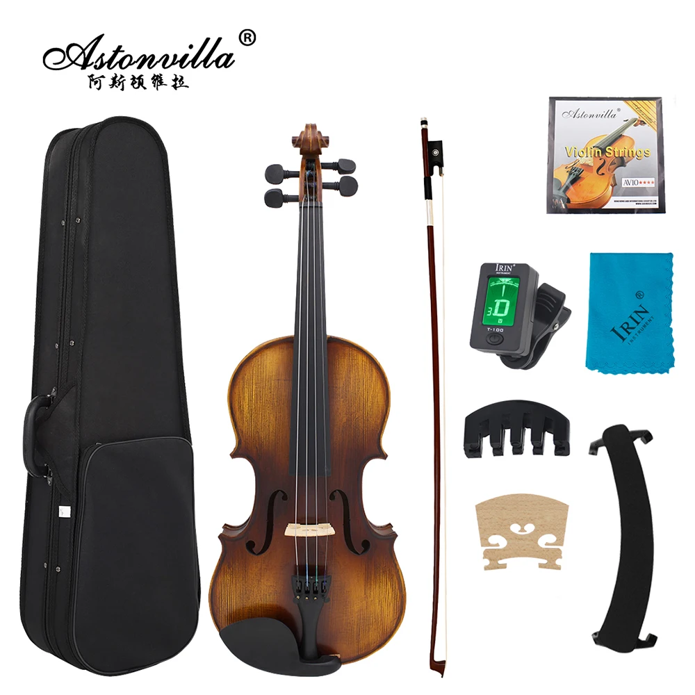 

Astonvilla AV-508 4/4 Violin Spruce Panel Violin Set with Case Accessories Professional String Instrument Violin for Practice