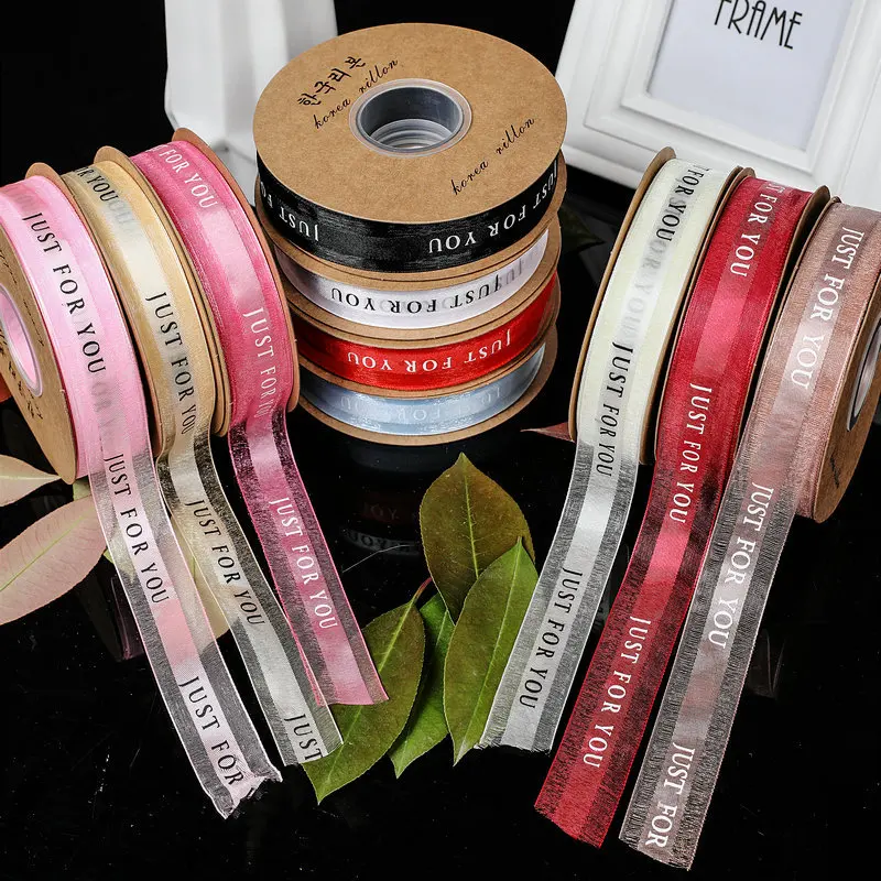 1 Inch Just for You Chiffon Ribbon for Gift Wrapping,Party,Wedding Decorations,50 Yd Gift Ribbon for Sewing and Floral Decor