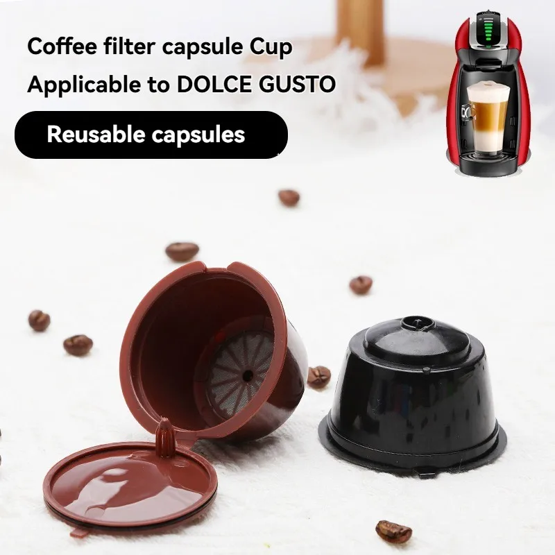 New Reusable Coffee Capsules Filter Cup Dispenser Refillable Coffee Capsules  Compatible Kit for Nescafe Dolce Gusto ﻿