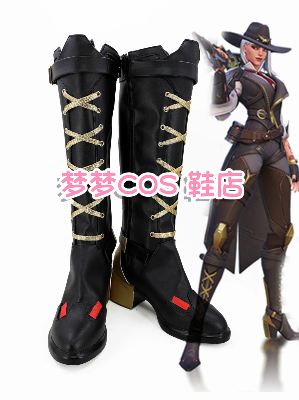 

Game OW Ashe Cosplay Shoes Boots Halloween Carnival Boots Custom Made