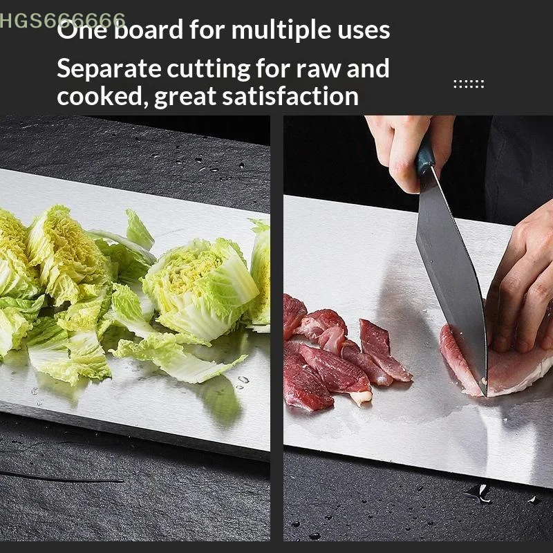 

Large L-Shaped Bread Board, Double-Sided Non-Stick Chopping Board With Lip Stainless Steel Cutting Board For Kitchen