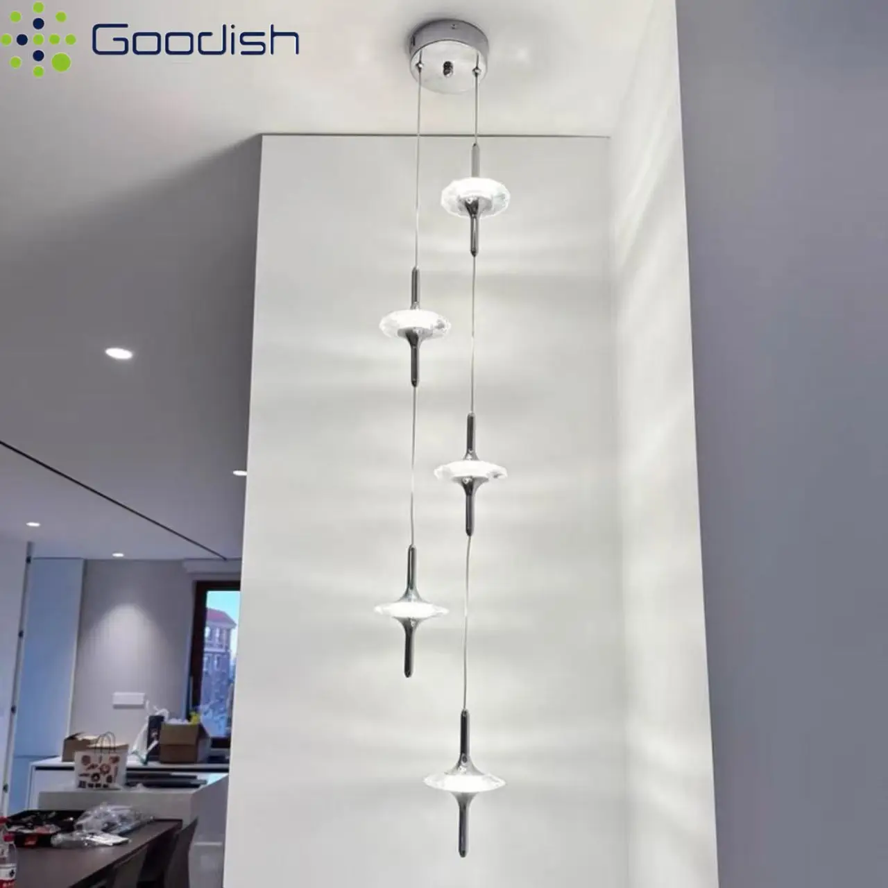 

Современный скандинавский подвесной светильник с кристаллами и звездами, цепочка с шипами, светодиодный подвесной светильник для гостиной, столовой, спальни, украшение для дома, люстра