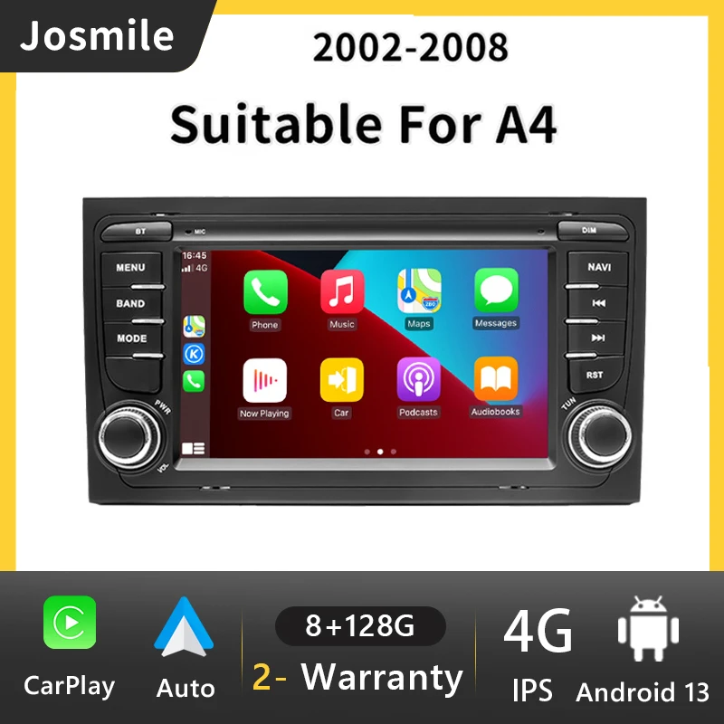 

2 Din Android 13 Car Multimedia Player For Audi A4 B6 B7 S4 B7 B6 RS4 Seat Exeo 2002-2008 RS4 B7 Radio 2008-2012 Radio GPS Navi