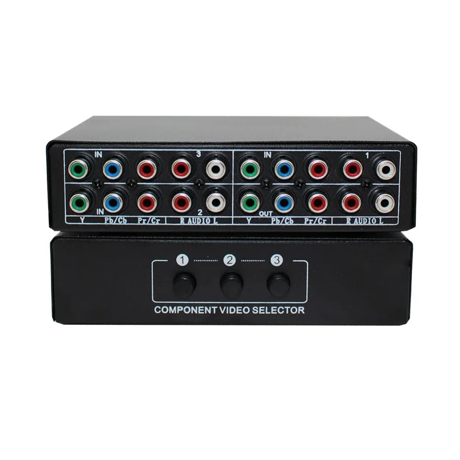 3 in 1 Out Component AV Video Switch Box, Composite 3 RCA AV Switcher AV Splitter Ypbpr per monitor per PS2 PS3 PS4