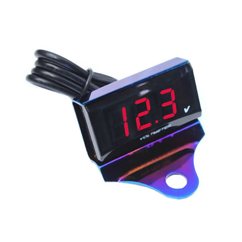 Red LED Universal Motorcycle 10-150V Digital Voltmeter Display Waterproof Voltage Meter New