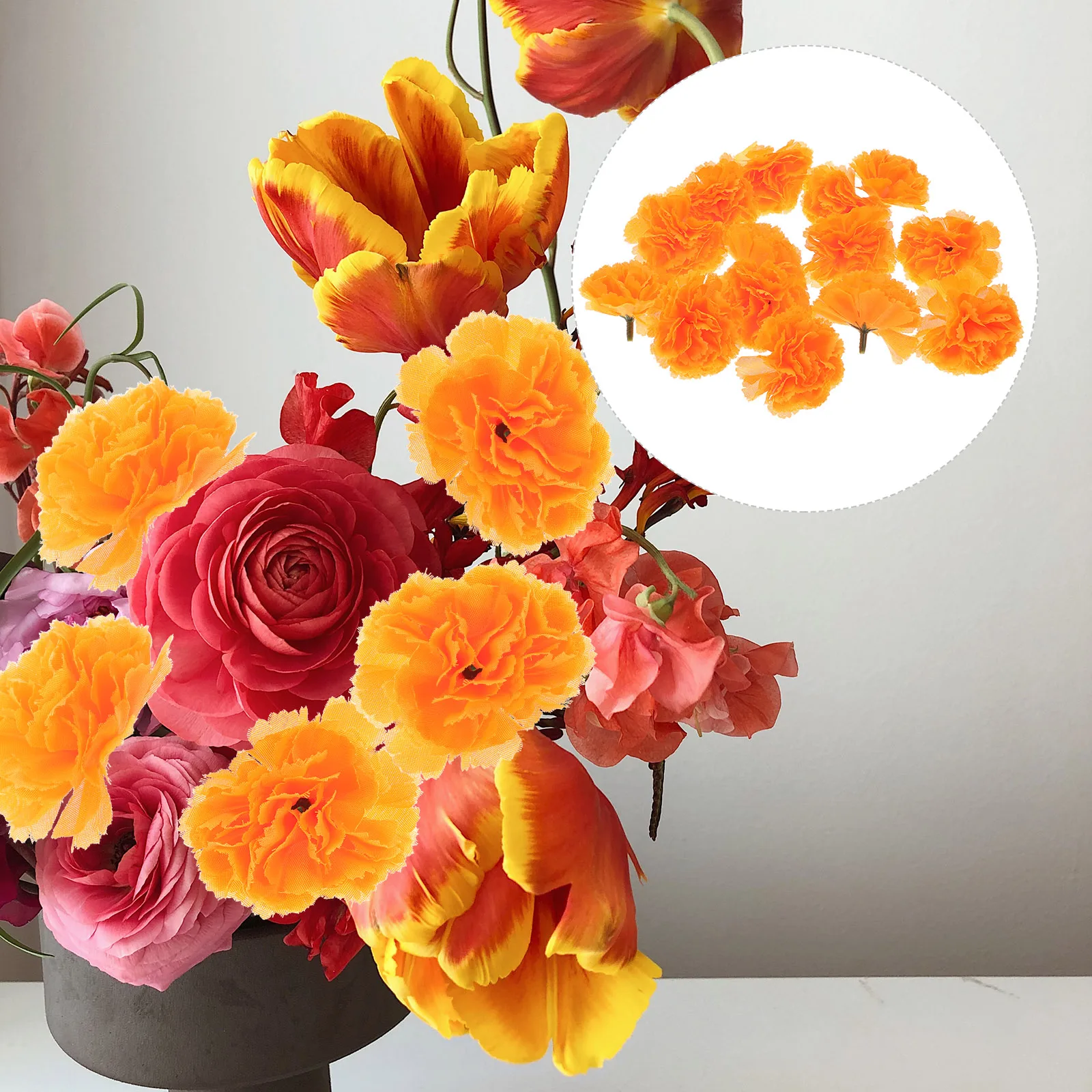 

50Pcs Simulation Marigold Artificial Heads Realistic Wedding Party Decoration DIY Floral Garland Supplies Marigold Heads