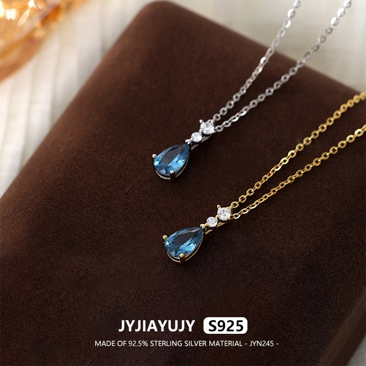 

JYJIAYUJY 100% цельное оригинальное ожерелье из стерлингового серебра S925, 45 см, цепочка 15 мм, капля воды, модные ювелирные изделия, подарок на каждый день JYN245