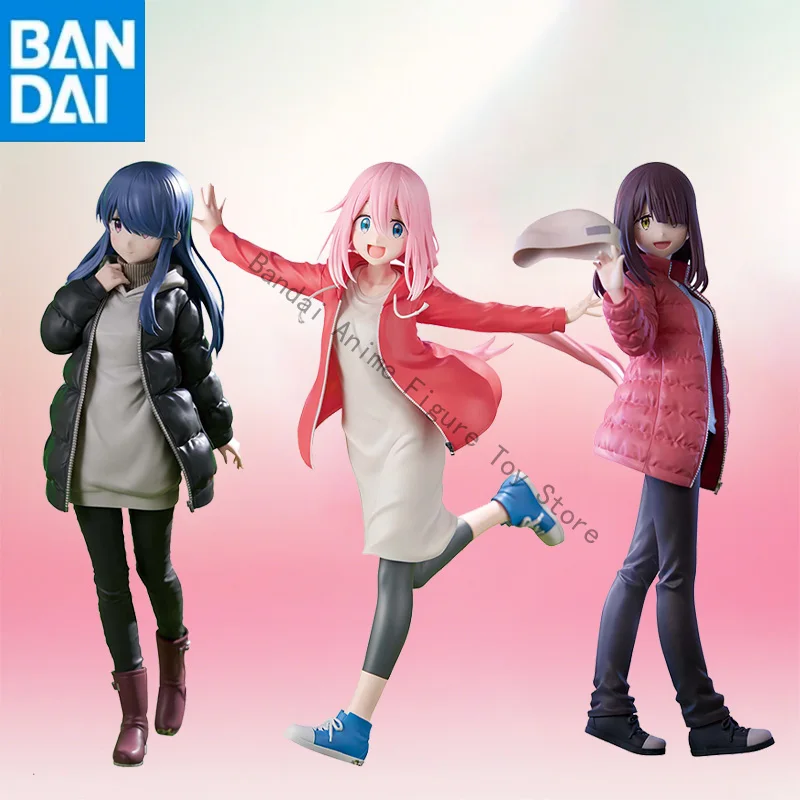 

in stock Original Genuine BANDAI NAMCO BANPRESTO LAID-BACK CAMP Rin Shima Kagamihara Nadeshiko and Ayano Toki PVC Figure model