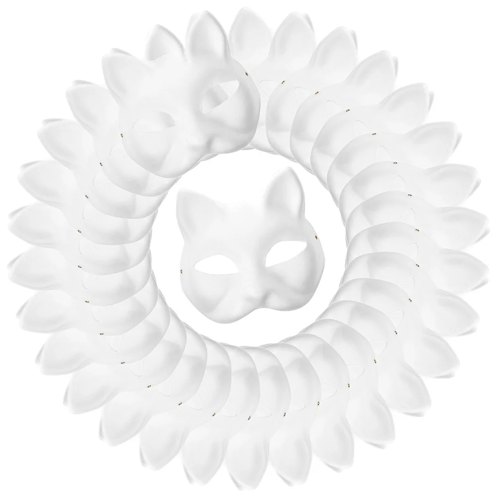 Hand Painted Mask DIY Masquerade Masks Blank Cat Halloween Cosplay Paper For Adults