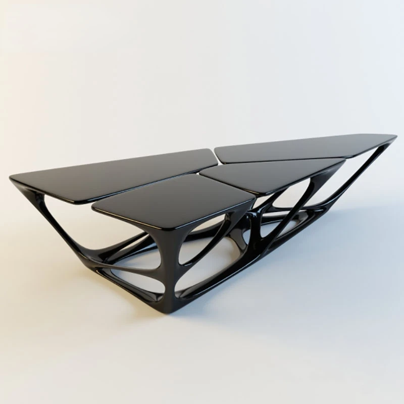 Fiberglass Personality Triangle Shaped Crack Hollow Coffee Table Creative Showroom Conference Table