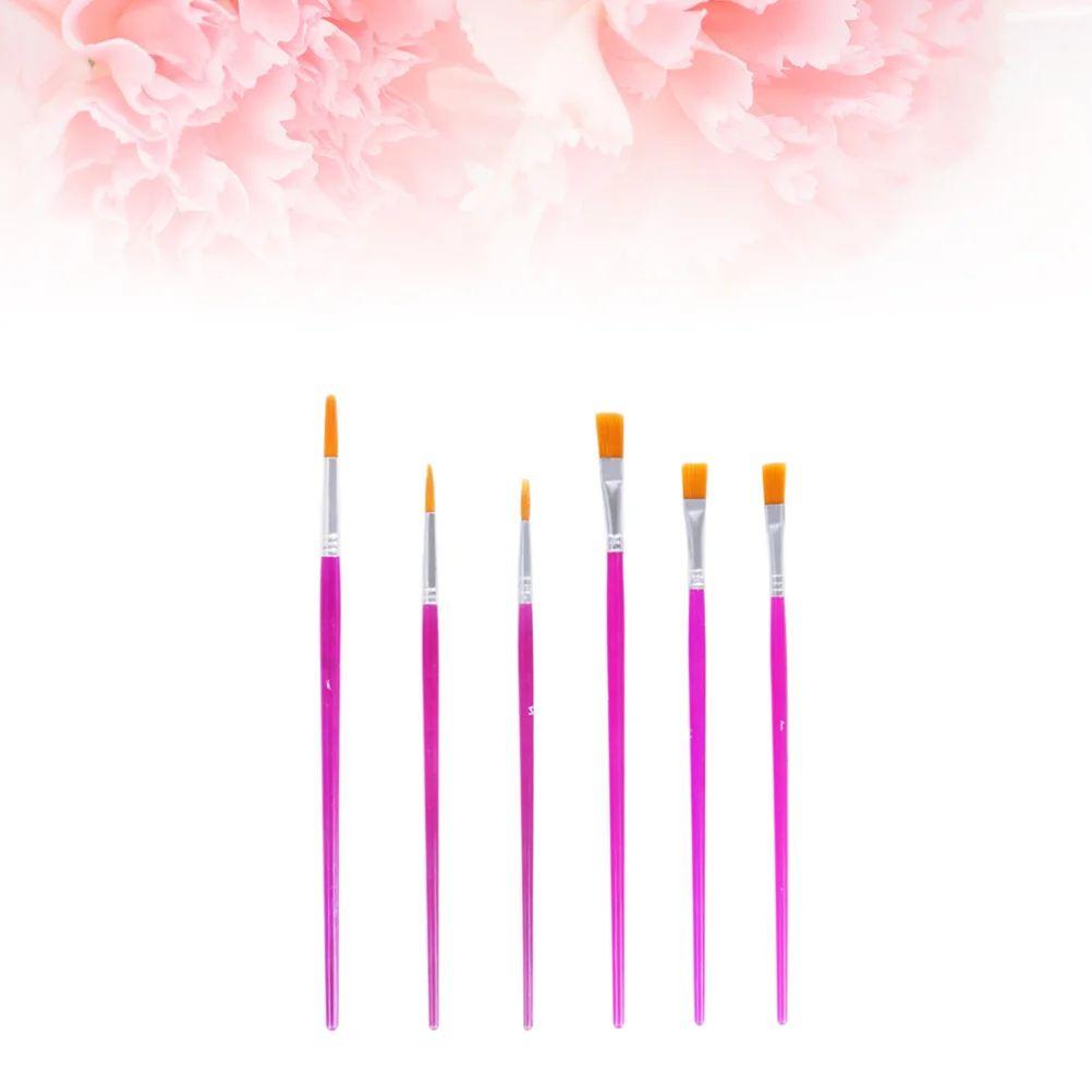 6 個油絵ブラシセットナイロン毛ブラシケーキデコレーション彫刻ミニチュアクラフトアート学生アーティスト用