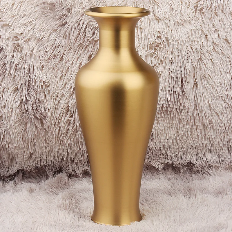 مزهرية نحاسية لتنسيق الزهور تأثيث المنزل أدوات زهور غرفة المعيشة على الطراز الصيني الجديد غرفة الطعام الفاخرة الخفيفة