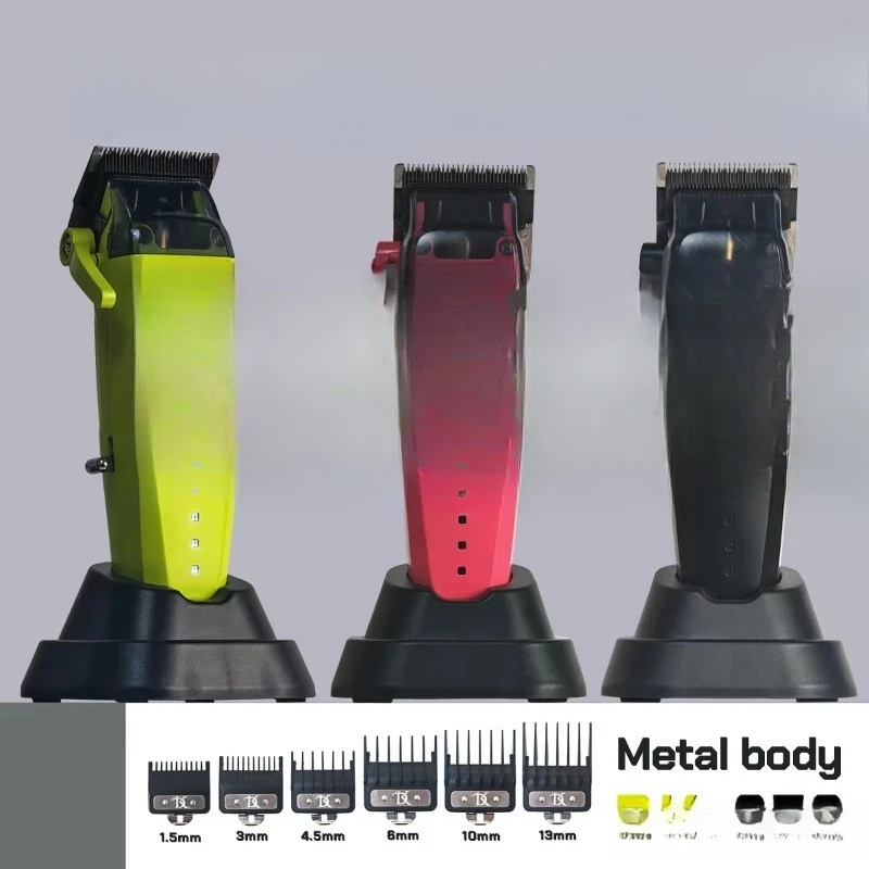 Hair Clipper Rechargeable Brushless Barber Mchine Metal Body Electric Hair Trimmer Clipper for Salon Use view 3