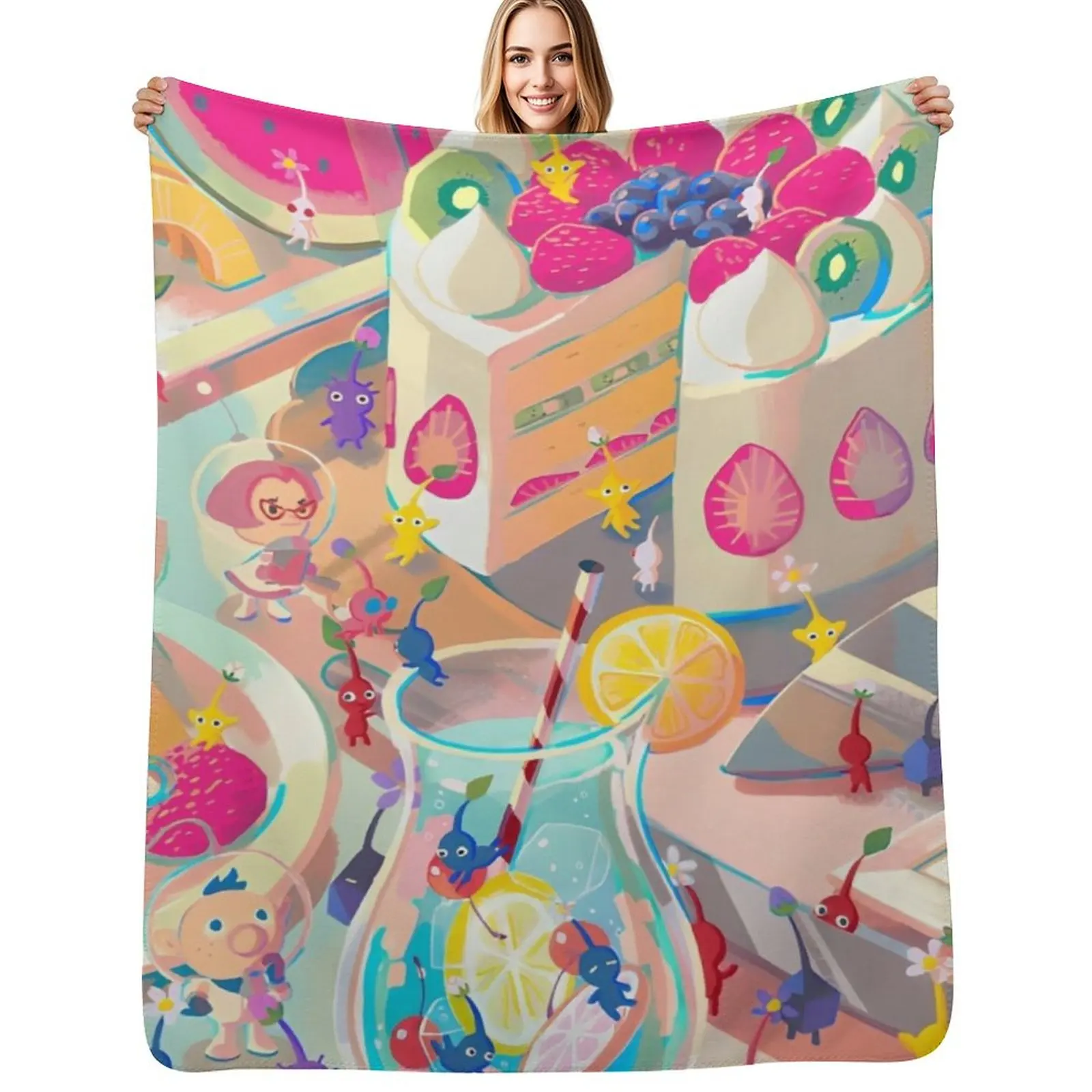 

Pikmin 4 Throw Blanket Fuzzy Plush Throw Blanket for Sofa Chair