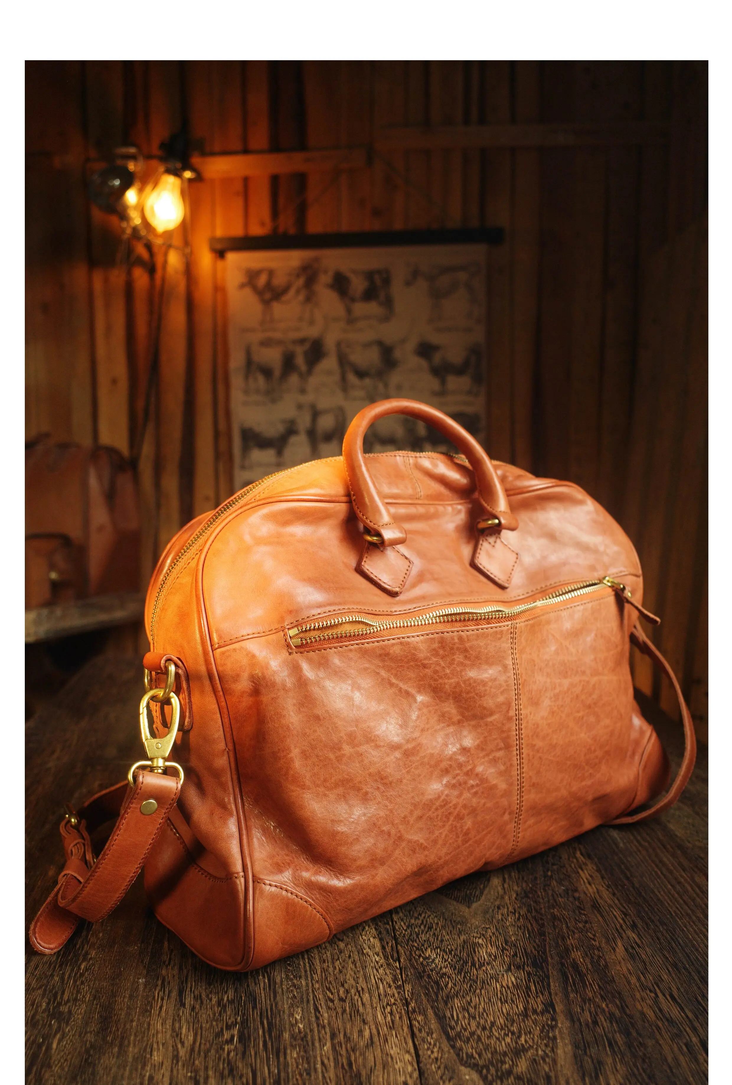 PNDME Business schlichte, pflanzlich gegerbte Rindsleder-Damen-Aktentasche, lässige Reise-Luxus-Handtasche aus echtem Leder für Laptops. – Detail 20