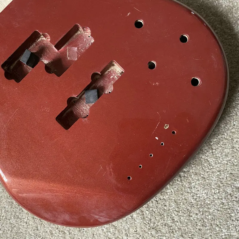 LB233 5 String Active PJ Bass Guitar Body Red Color in Solid Wood with Tiny Damages for Replace Right Hand - view 4