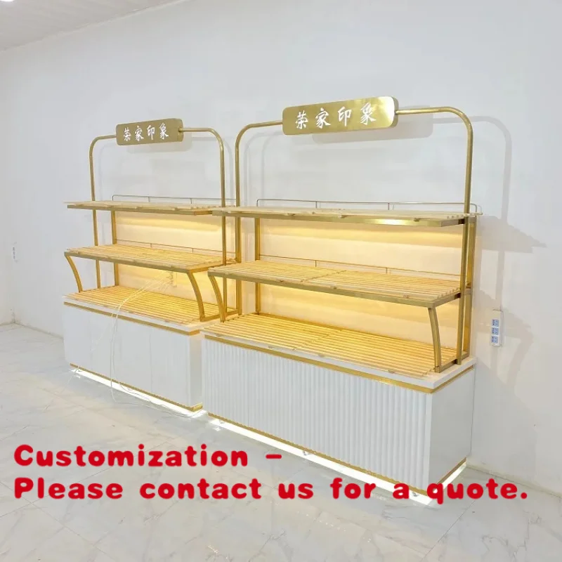 

Стильный витринный шкаф для пекарни, мебель для всего магазина, дизайн с холодильной витриной для хлеба и кондитерских изделий.