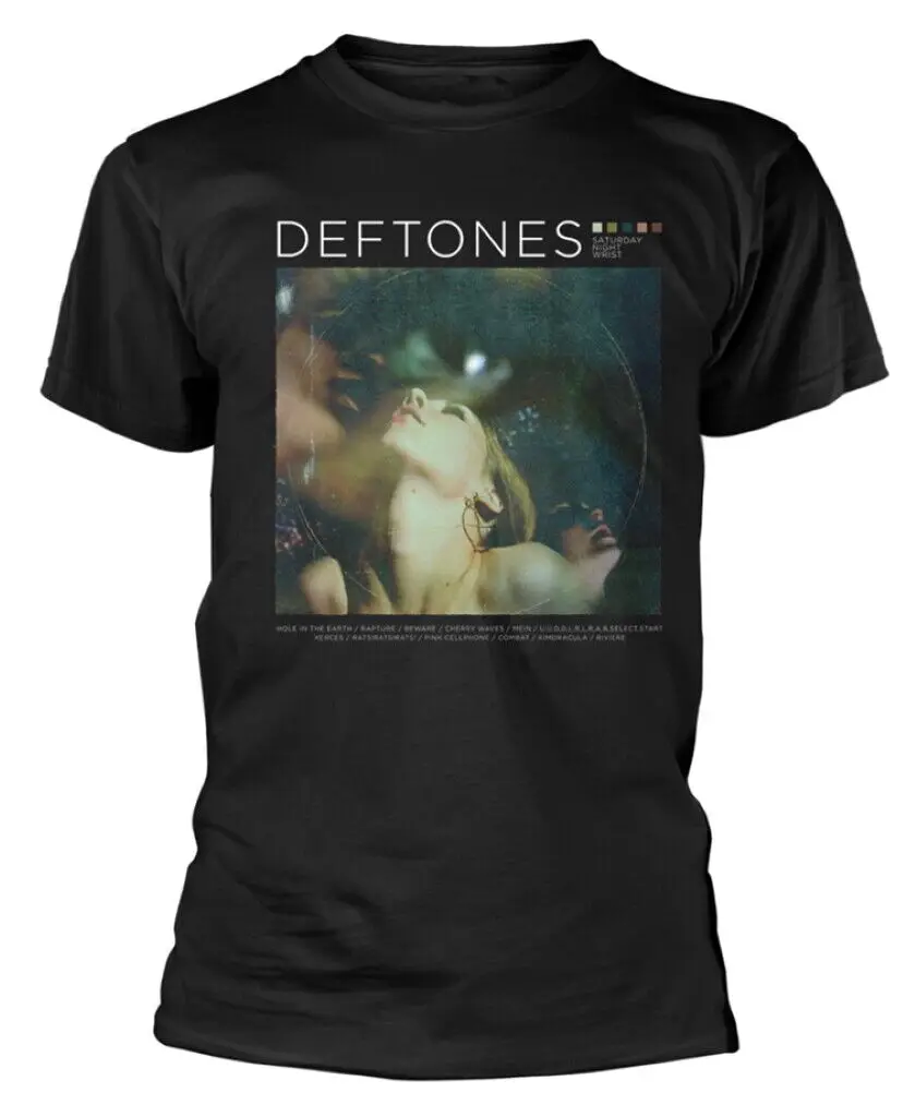 Новинка, официальная черная футболка Deftones с надписью «суббота ночь»