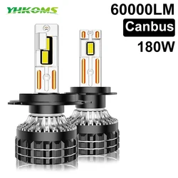 YHKOMS Canbus H4 H7 LED Car Headlight H1 H11 9005 HB3 9006 Hb4 H8 H9 Auto LED Lamp Fog Light Bulb 180W 60000Lm 6000K 12V