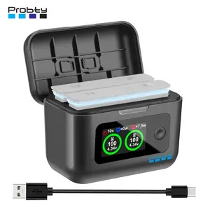 Bilashmart Insta360 X5 Portable Battery Charger 2 Slot Fast Charging Insta360 X5 Battery LCD HD Color Screen Storage Box
