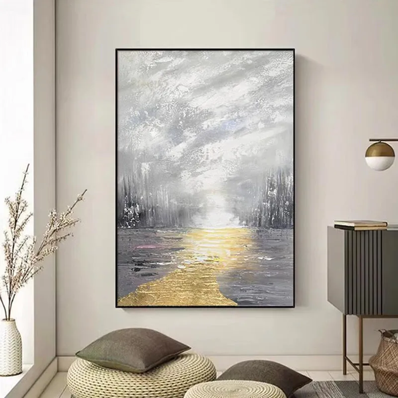 Kunstdruck – Dreamy Light Ray Wanddekoration für Wohnzimmer, Schlafzimmer, hochwertiges gedrucktes Poster, ungerahmt, mystischer Innenraum D