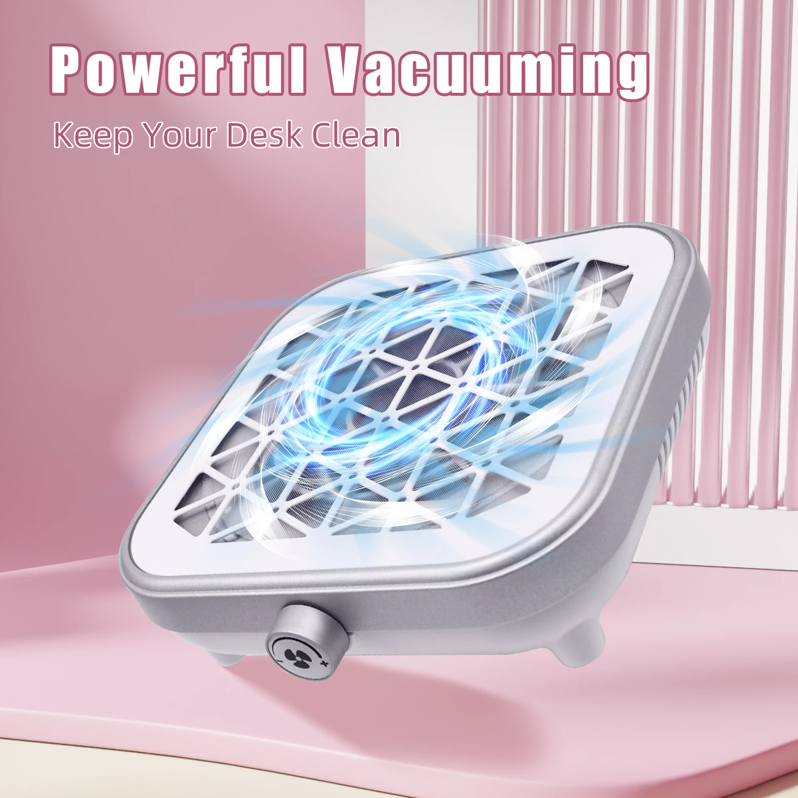 Compact Powerful Low Noise Nail Dust Collector High Dust Absorption With Washable Reusable Filter Salon Manicure Vacuum