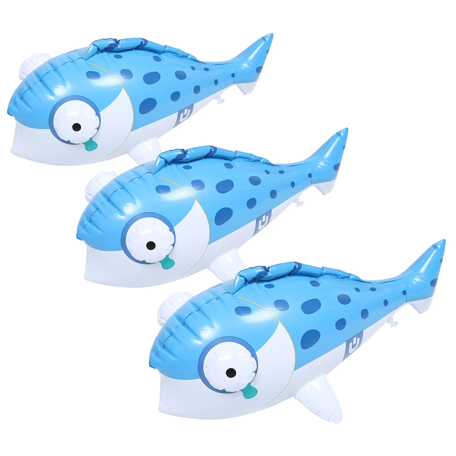 

3Pcs PVC Inflatable Fish - Cute Large Head Water Float for Children - Pool Inflatables for Kids - Tropical Party Decoration