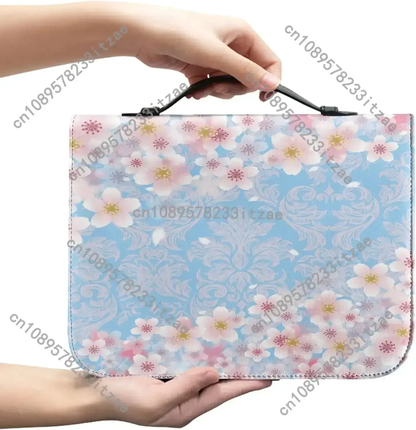 أغطية الكتاب المقدس ديزي حافظة الكتاب المقدس الصفراء الزهرية للنساء والفتيات غطاء الكتاب المقدس مع سحاب وحقيبة مقبض لدراسة الكتاب المقدس