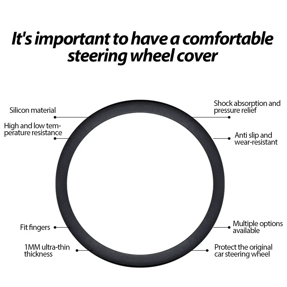 Universal Silicone Car Steering Wheel Elastic Glove Cover ElasticTexture Soft Multi Color Auto D Type Decoration Accessories