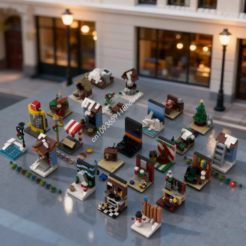 

1971 шт. MOC Адвент-календарь Сезонная приключенческая модель Строительство Рождественские подарки Блоки Сборная игрушка DIY Творческое образование День рождения