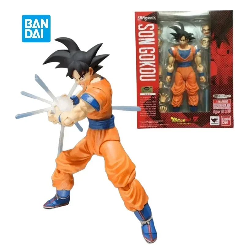 In Stock Original Bandai S.H.Figuarts Shf Son Goku 1.0 Black Hair Anime Action Figures PVC Model Collection Toys Hoilday Gifts