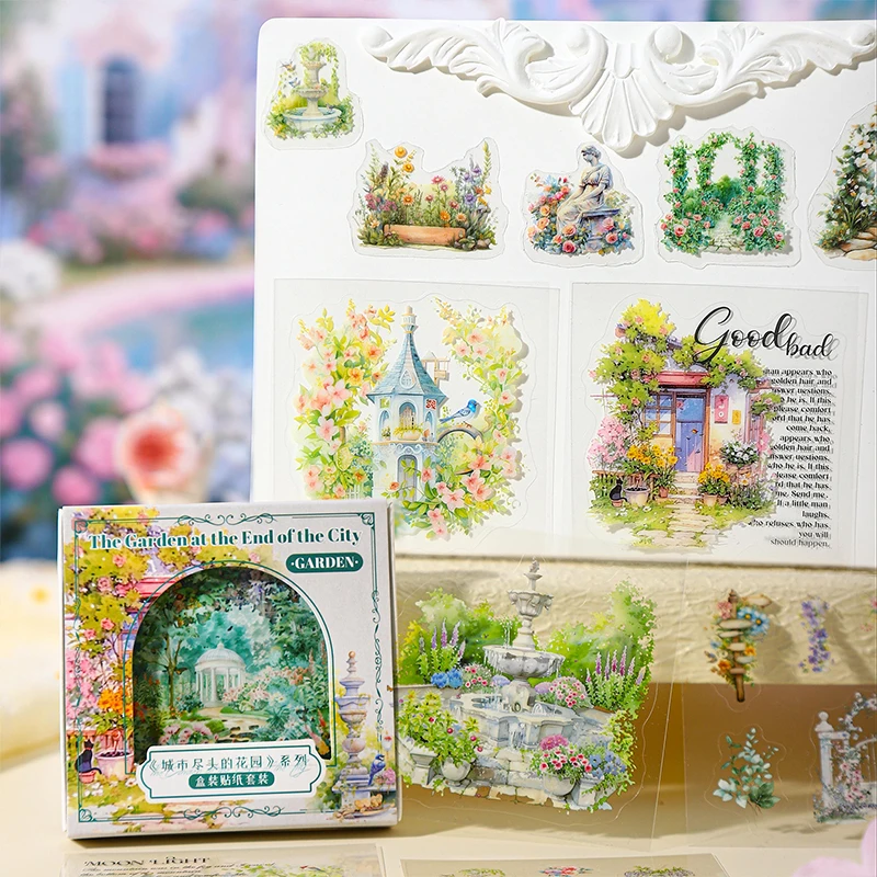 مجلة GO 45 قطعة حديقة في نهاية المدينة ملصقات للبطاقات الحرفية صنع المجلات سكرابوكينغ ديكور المناظر الطبيعية الشارات #3