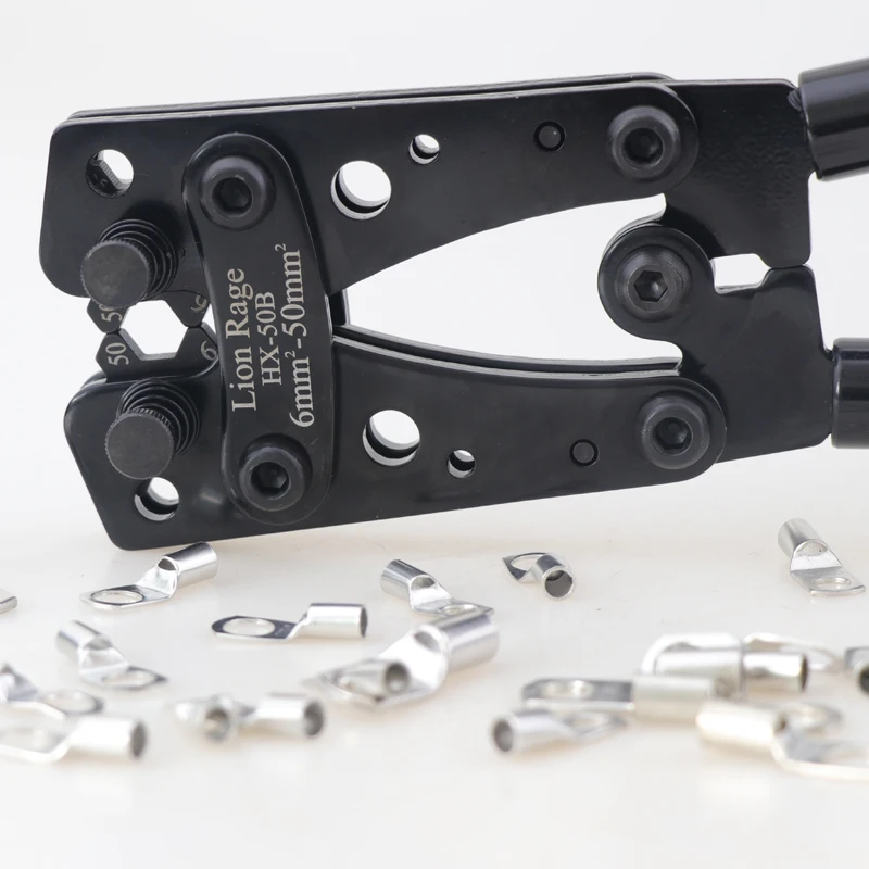 Crimpzange Rohrklemmen Crimper Sechskant-Crimpwerkzeug Multitool Batterie Kabelschuh Kabel Handwerkzeuge HX-50B 6-50 mm2 AWG 10-0 – Detail 8