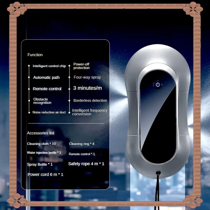 24-Hour Delivery Automatic Water Spray Window Cleaning Robot With Ultra-Thin Body, Auto Path Planning & Powerful 3500Pa Suction