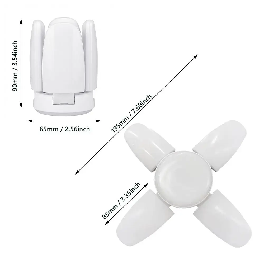 Ampoule LED à design à quatre feuilles, angle réglable, vis E27, lampe LED super lumineuse, pliable, pliable