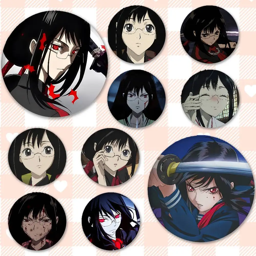 أنيمي B-BLOOD-C شارات الطرفية التلبيب دبابيس صفيح بروش مستدير لحقيبة كتف اكسسوارات هدايا تذكارية #1