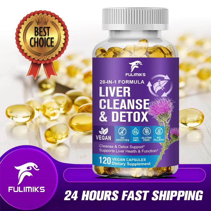 

28-in-1 Liver Cleanse Detox & Repair Fatty Liver Formula - Milk Thistle Silymarin, Artichoke Extract, Dandelion - Liver Health