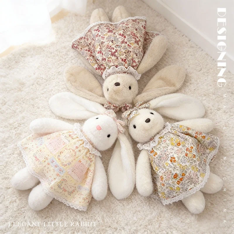 

36cm Hug Flower Skirt Colorful Little Rabbit Plush Toy Children Sleep Pillow Cute Children Birthday Gift Home Decoration