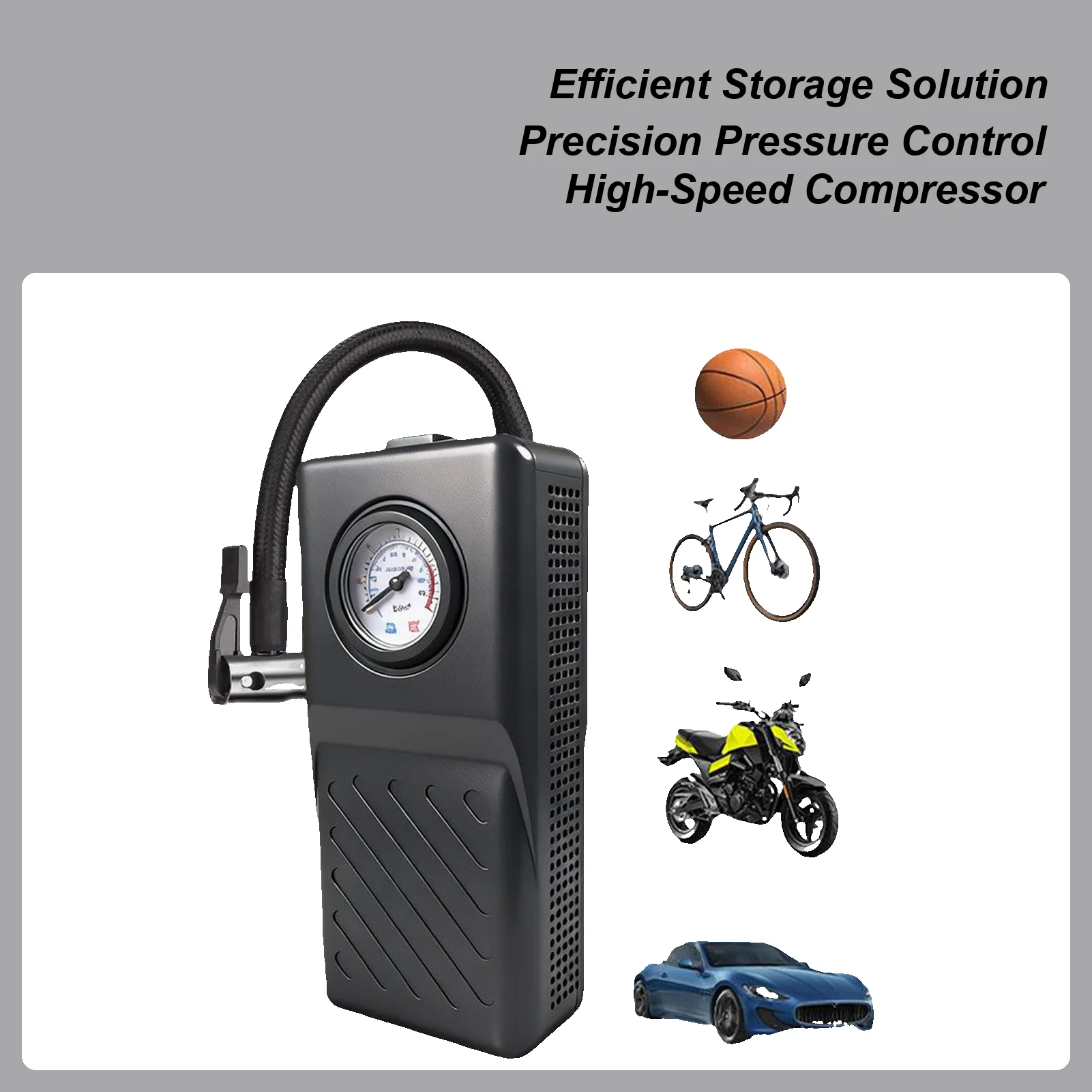 مضخة إطارات السيارة قابلة لإعادة الشحن لاسلكية مع مقياس الضغط مضخة هواء إطارات السيارة الصغيرة المحمولة للدراجات النارية سكوتر كهربائي سيدان