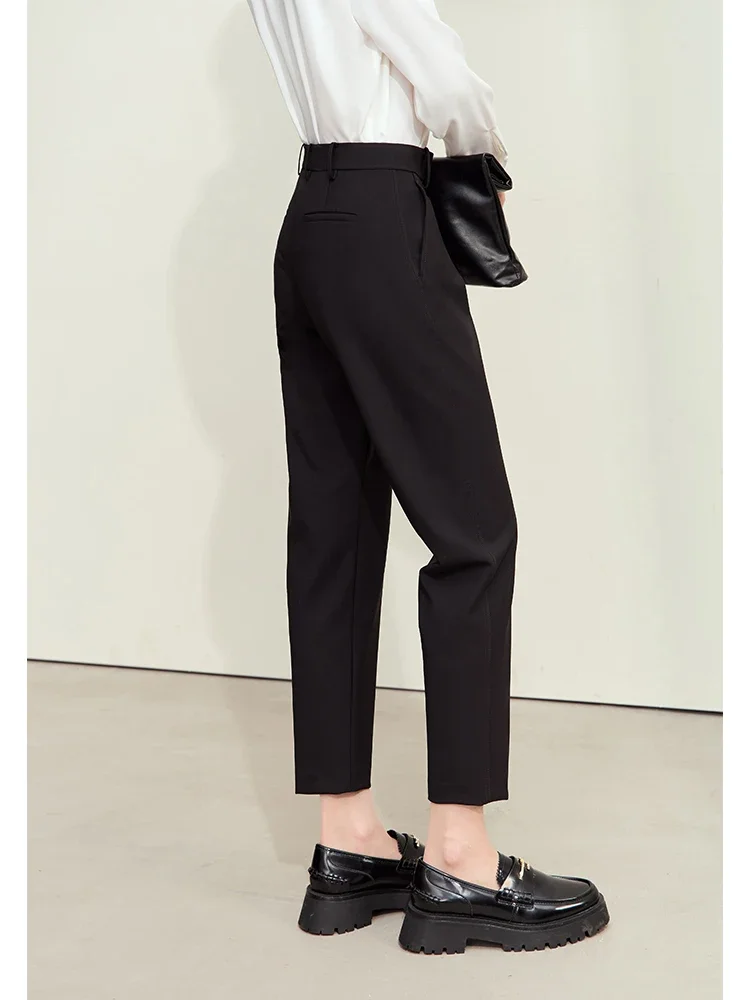 Amii Minimalism 2024 Autumn New Low-rise Pants For Women Tapered Casual Trendy Basic Slim Ankle-length Women's Trousers 12443169