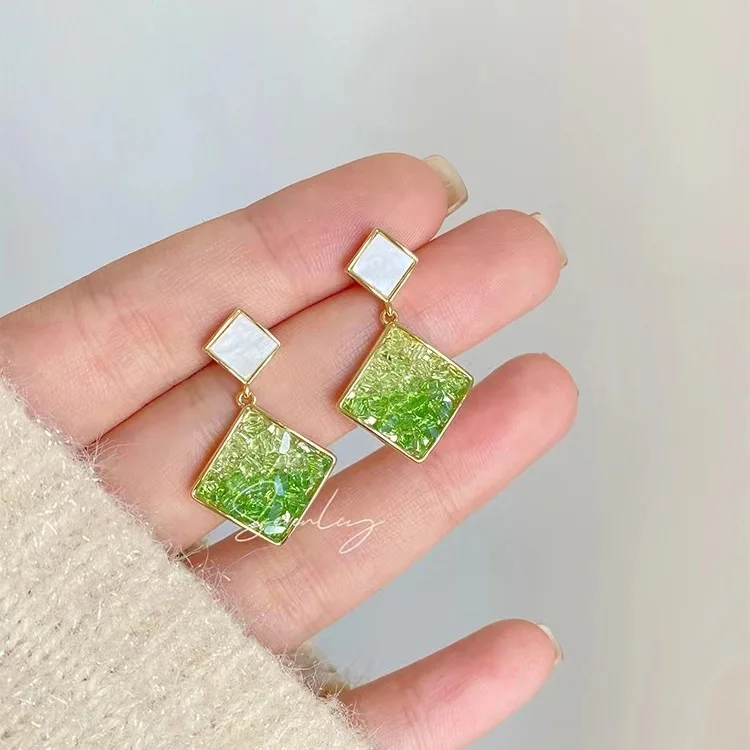Simple Elegant Transparent Crystal Clips on Earring Without Non Piercing Vintage No Ear Hole Square Rhombus Stone Clip Earrings