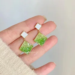 Simple Elegant Transparent Crystal Clips on Earring Without Non Piercing Vintage No Ear Hole Square Rhombus Stone Clip Earrings